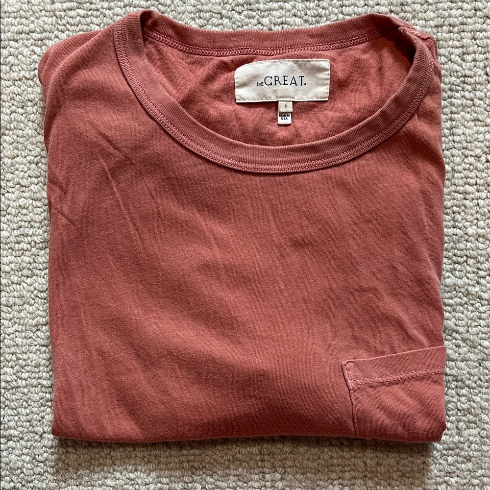 THE GREAT. Women's Warm Brown Short Sleeve Tee